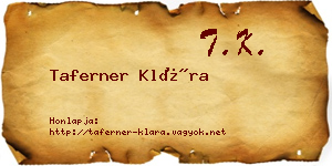 Taferner Klára névjegykártya